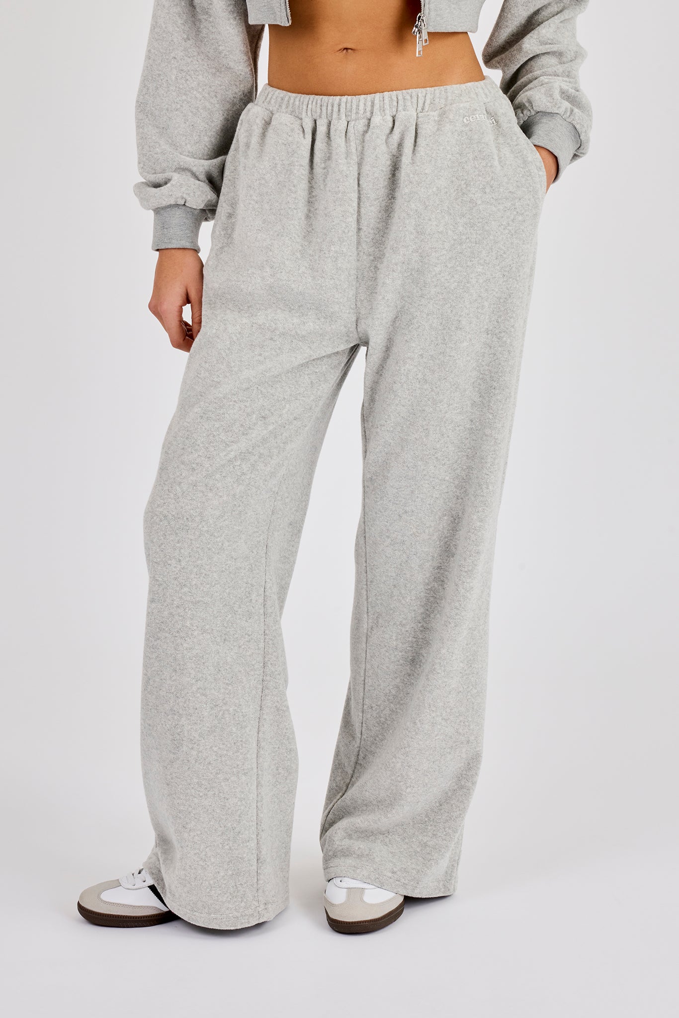 Towelling Relaxed Jogger - Grey