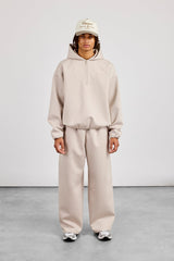 Scuba Half Zip Hoodie & Baggy Fit Jogger - Light Grey