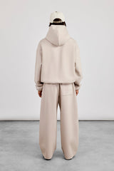 Scuba Half Zip Hoodie & Baggy Fit Jogger - Light Grey