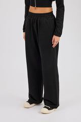 Glitter Wide Leg Jogger - Black