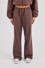 Nylon Waistbandless Jogger - Dark Brown
