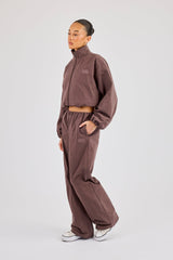 Nylon Waistbandless Jogger - Dark Brown