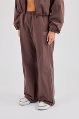 Nylon Waistbandless Jogger - Dark Brown