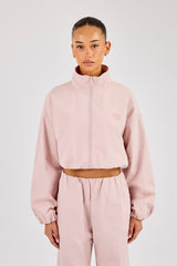 Oversized Nylon Track Jacket - Light Pink
