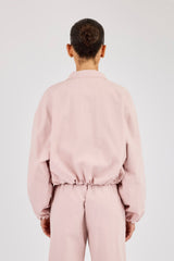 Oversized Nylon Track Jacket - Light Pink