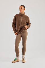Borg Zip Through Fleece - Brown