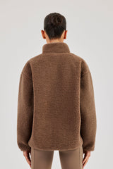 Borg Zip Through Fleece - Brown