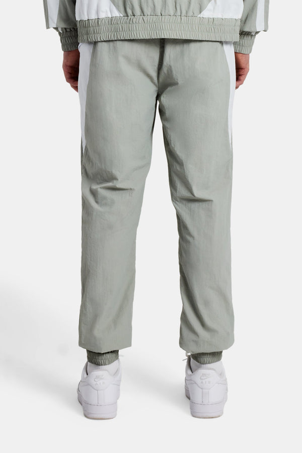 Nylon Panelled Track Joggers - Light Grey