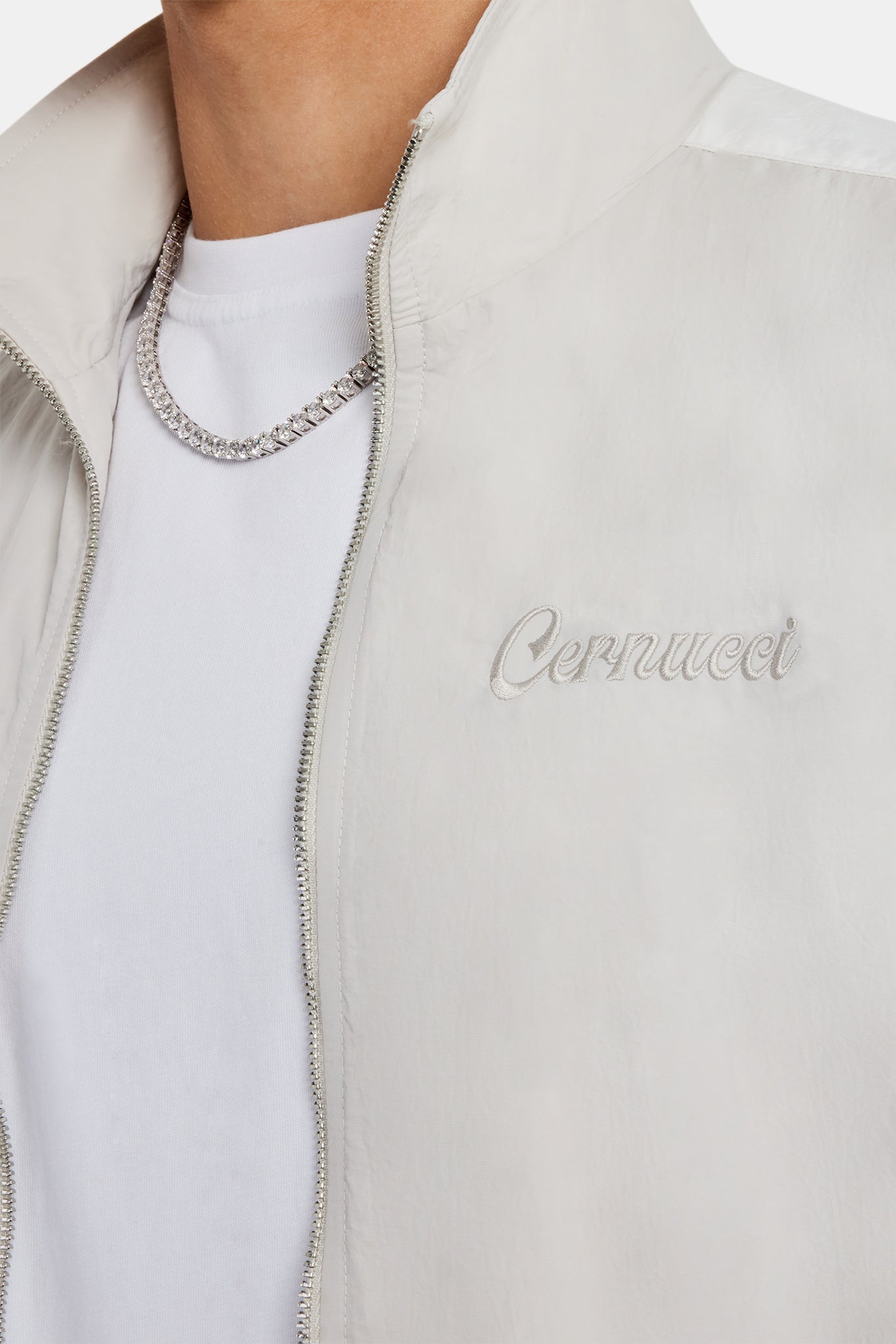 Cernucci Panelled Nylon Track Jacket & Short Set - Stone | Mens