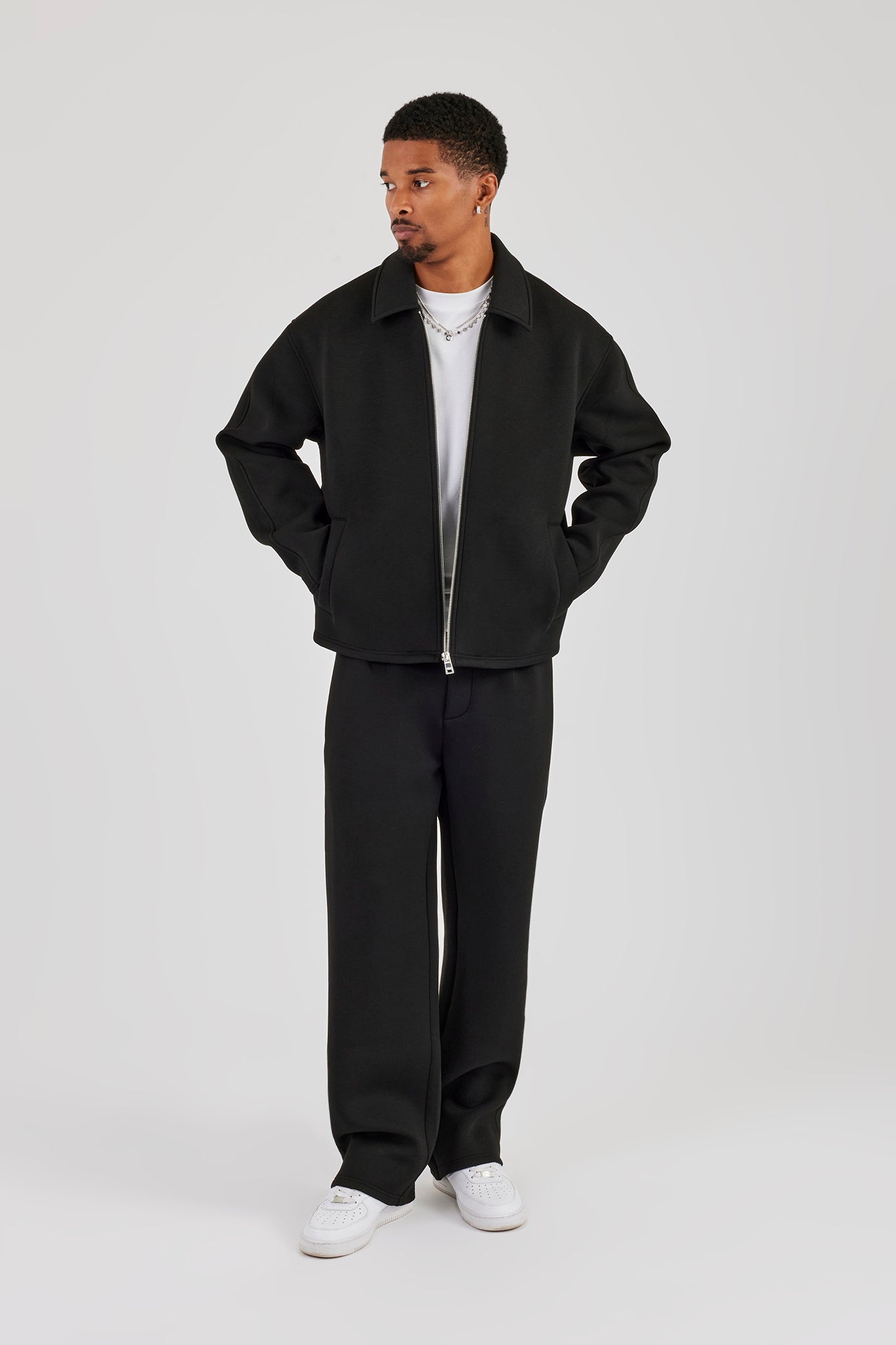 Scuba Harrington Jacket & Relaxed Trouser - Black