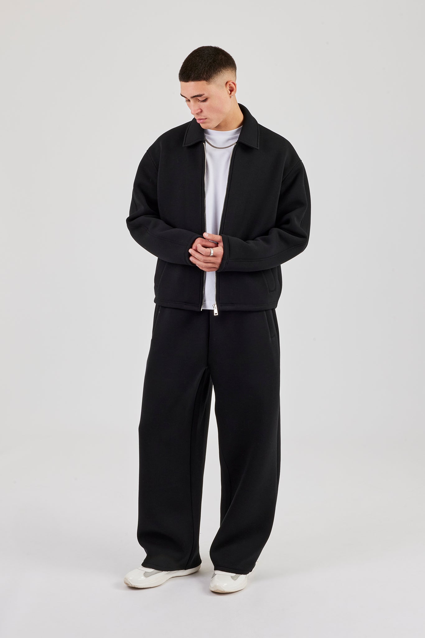Scuba Harrington Jacket & Baggy Fit Trouser - Black