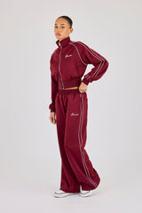 Poly Piping Track Jacket - Burgundy