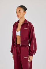 Poly Piping Track Jacket - Burgundy