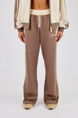 Contrast Detail Track Pant - Taupe