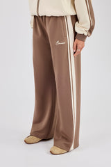 Contrast Detail Track Pant - Taupe