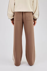 Contrast Detail Track Pant - Taupe