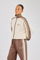 Contrast Detail Track Top - Off White