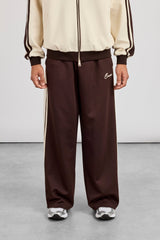 Mens Contrast Detail Baggy Track Pant - Chocolate