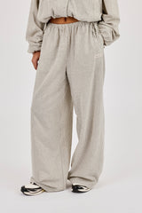 Check Twill Wide Leg Trouser - Off White