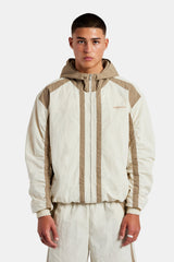 Nylon Colour Block Zip Through - Off White