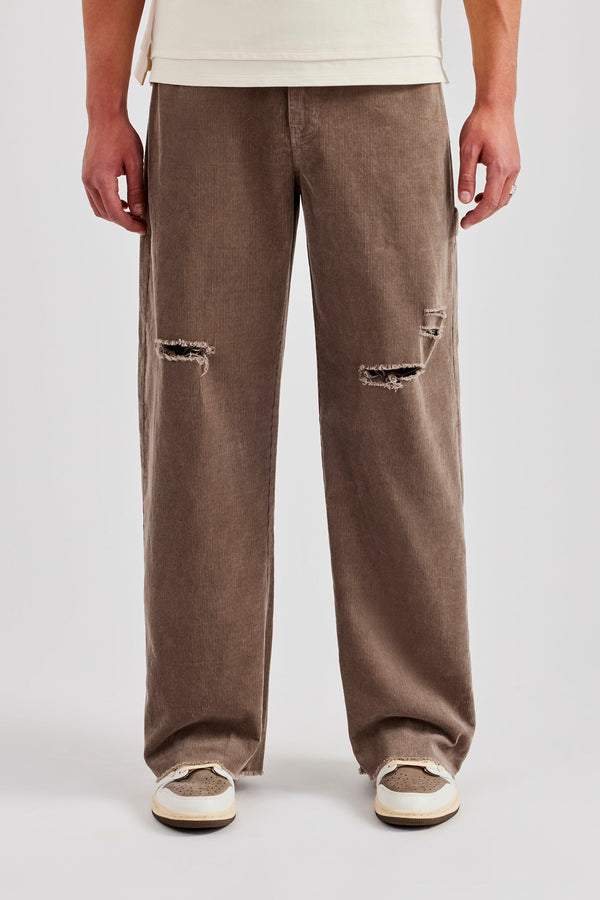 Baggy Cord Trouser - Taupe