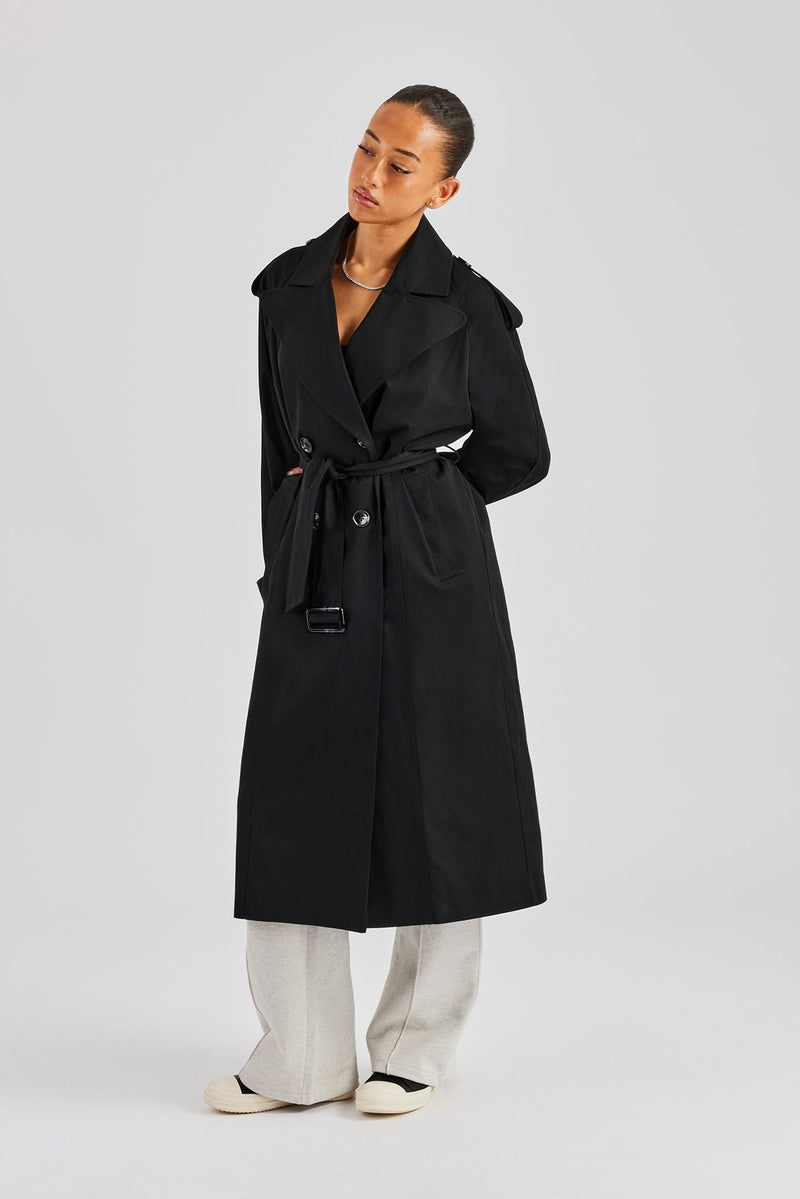Twill Trench Coat - Black | Womens Outerwear | Shop Jackets at CERNUCCI.COM Cernucci US Twill Trench Coat - Black | Womens Outerwear | Shop Jackets at CERNUCCI.COM Cernucci US