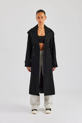 Twill Trench Coat - Black