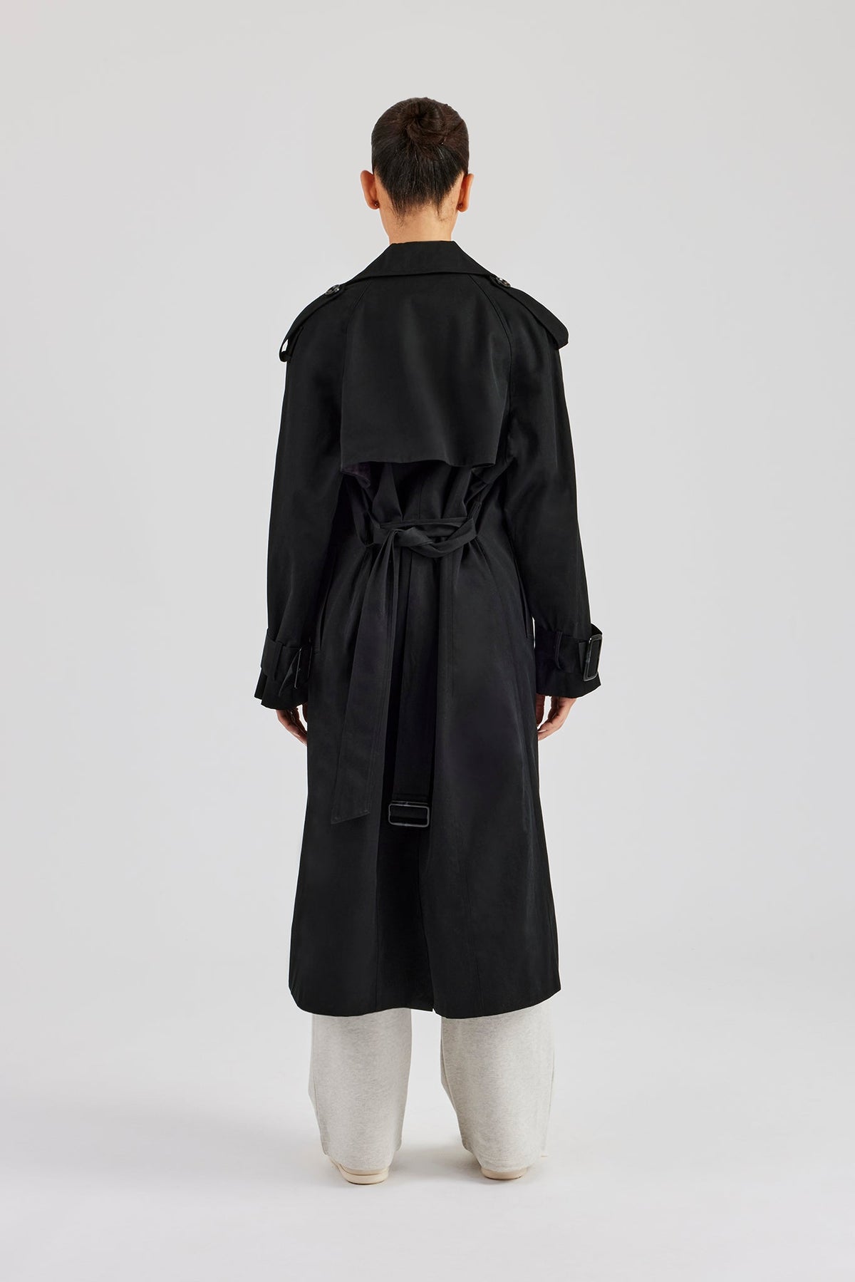 Twill Trench Coat - Black | Womens Outerwear | Shop Jackets at 