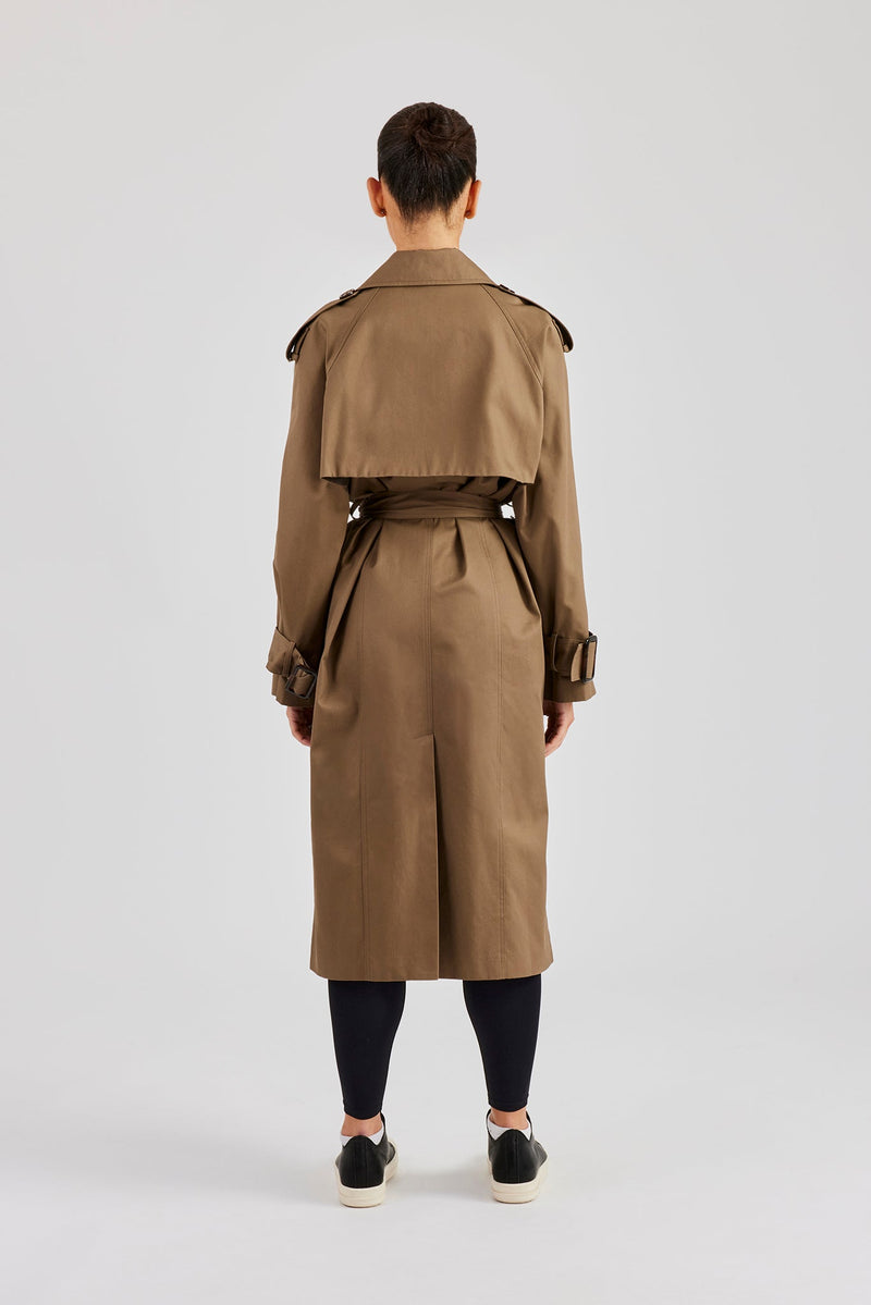 Twill Trench Coat - Taupe