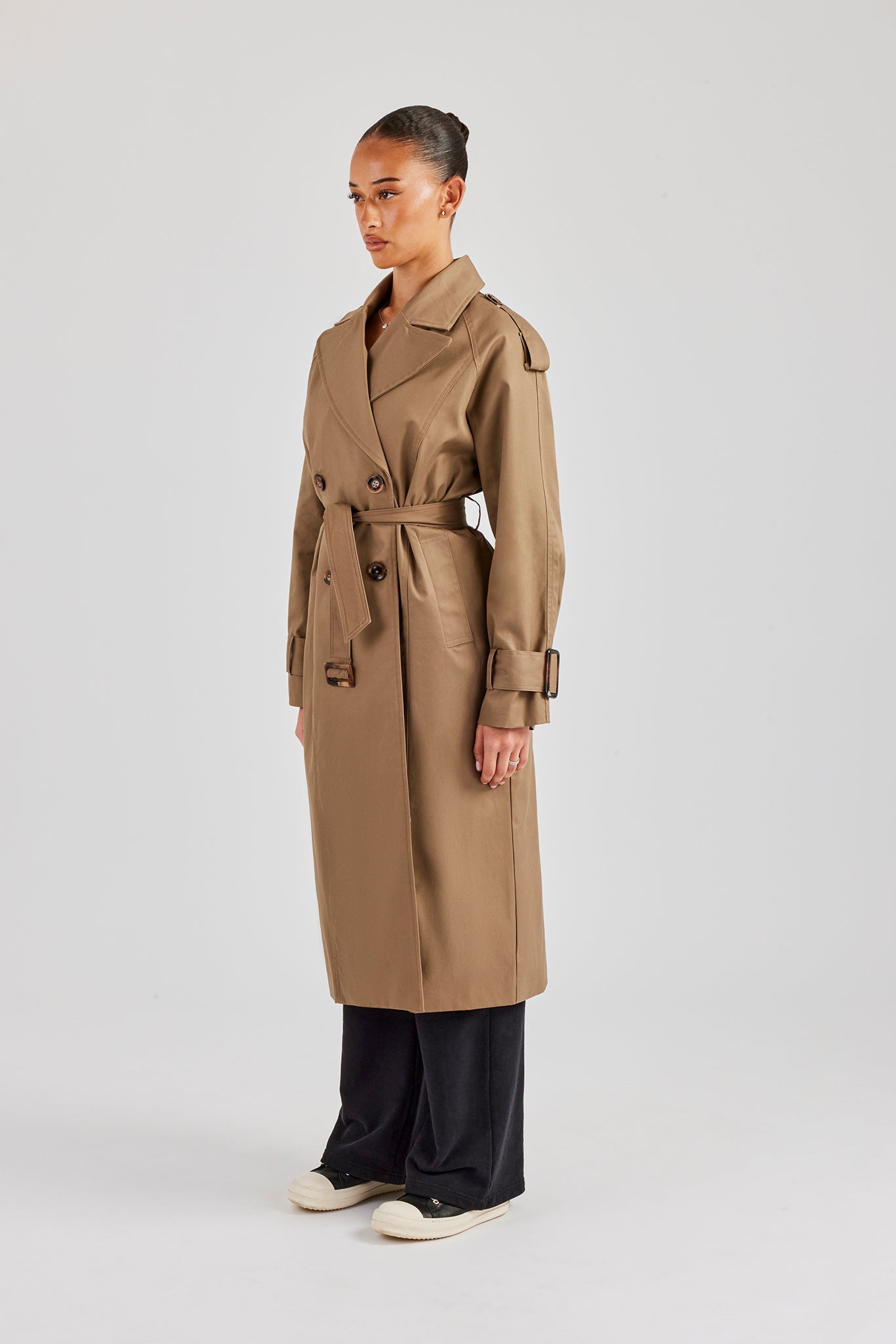 Twill Trench Coat - Taupe | Womens Outerwear | Shop Jackets at