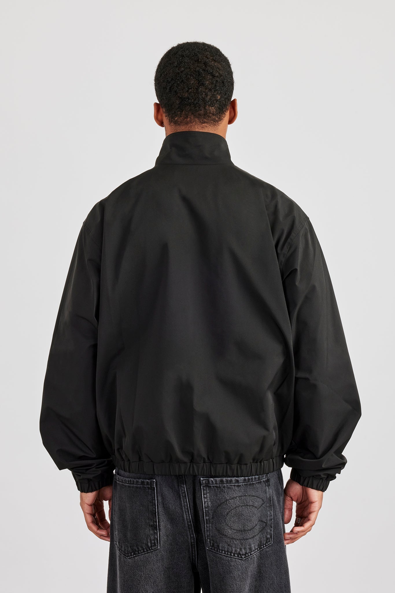 Zip Front High Build Funnel Neck Jacket - Black