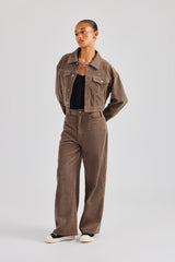 Cord Wide Leg Trouser - Taupe