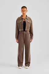 Cropped Cord Jacket & Trouser - Taupe