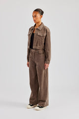 Cropped Cord Jacket & Trouser - Taupe