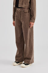 Cord Wide Leg Trouser - Taupe