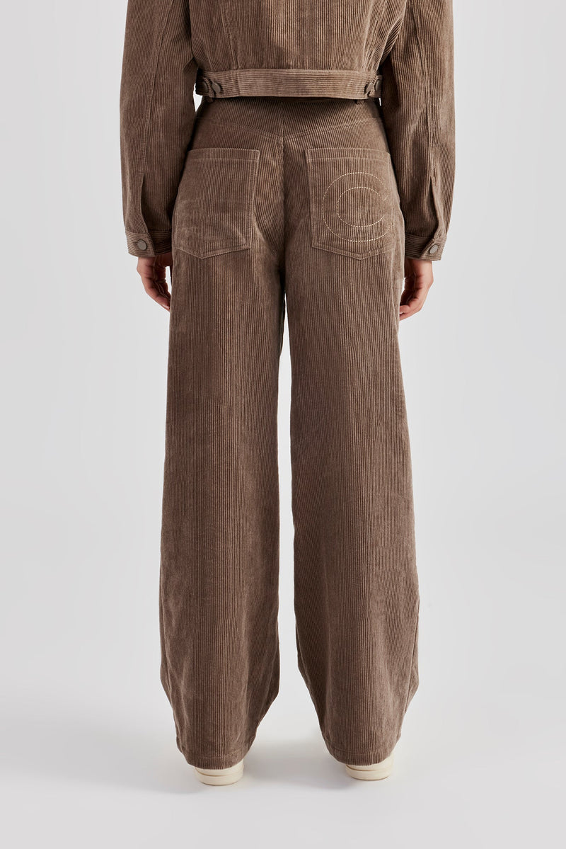 Cord Wide Leg Trouser - Taupe