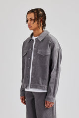 Oversized Cord Jacket - Grey