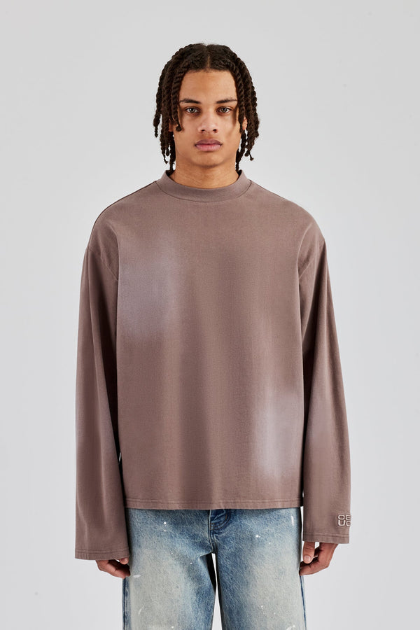 Washed Long Sleeve T-Shirt - Taupe