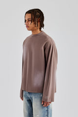 Washed Long Sleeve T-Shirt - Taupe