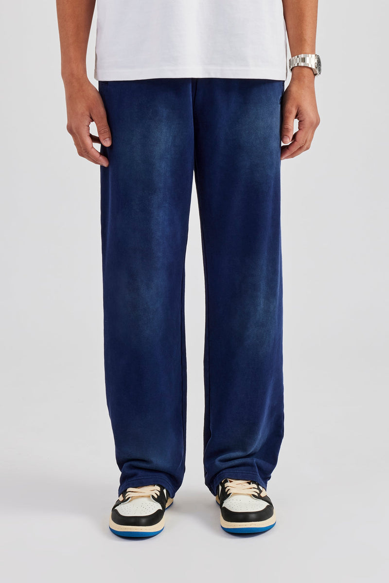 Washed Straight Leg Jogger - Navy Blue