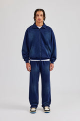 Washed Straight Leg Jogger - Navy Blue