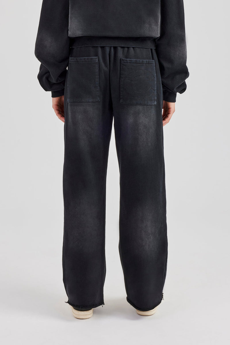 Straight Leg Jogger - Washed Black