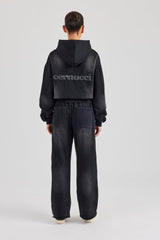 Boxy Shadow Pocket Tracksuit- Washed Black