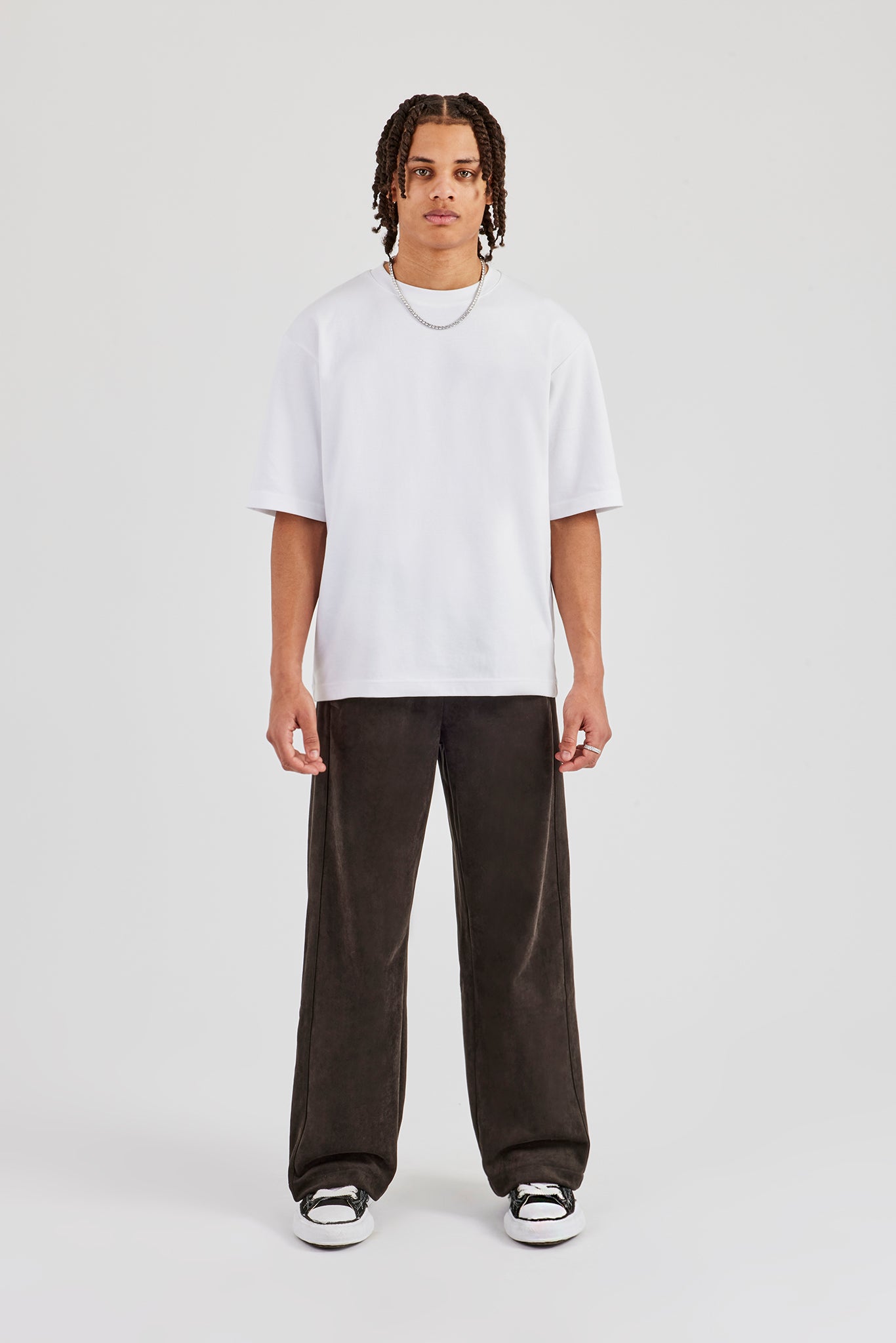 Suede Relaxed Jogger - Charcoal