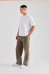 Washed Straight Leg Jogger - Khaki