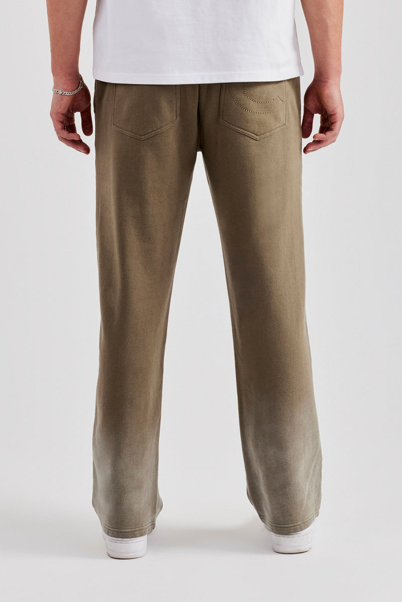 Washed Straight Leg Jogger - Khaki