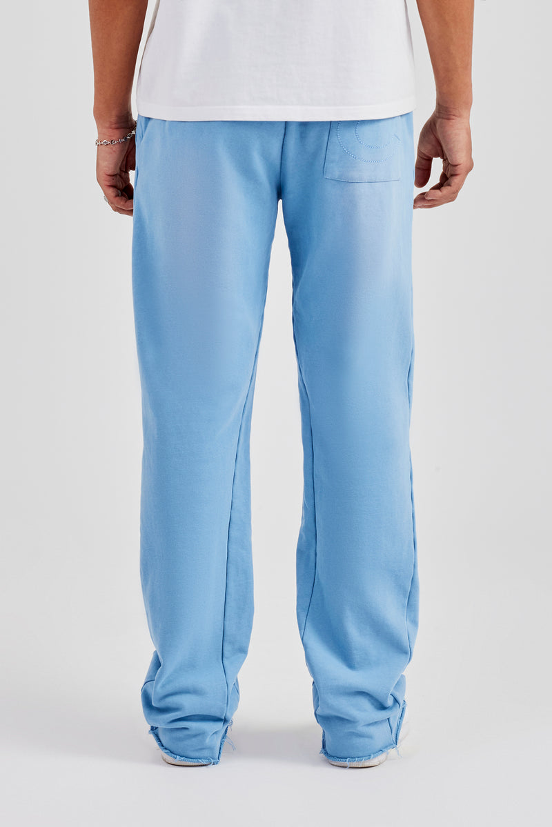 Washed Slim Flare Joggers Blue Mens Joggers Shop Plain