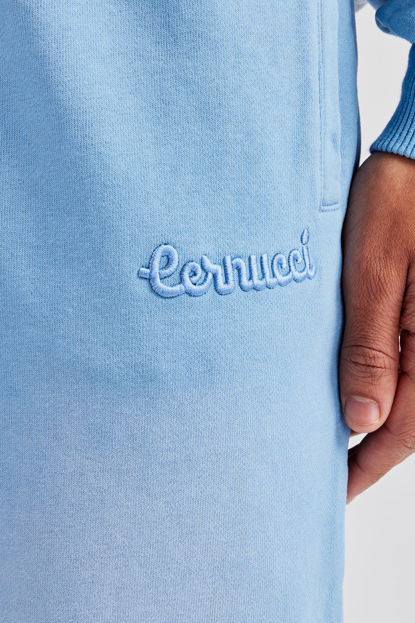 Washed Slim Flare Joggers - Blue