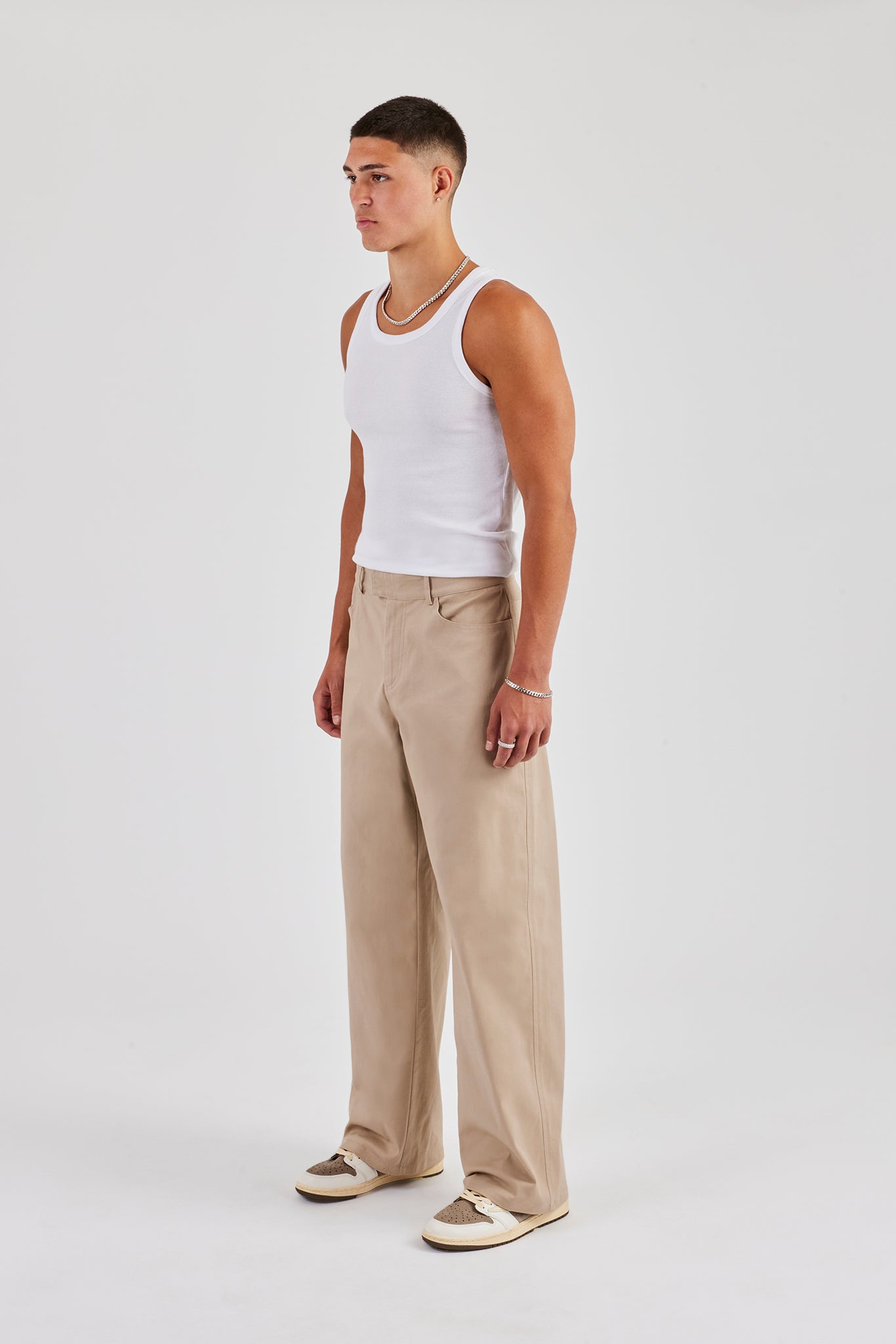 Tailored Relaxed Trouser - Sand