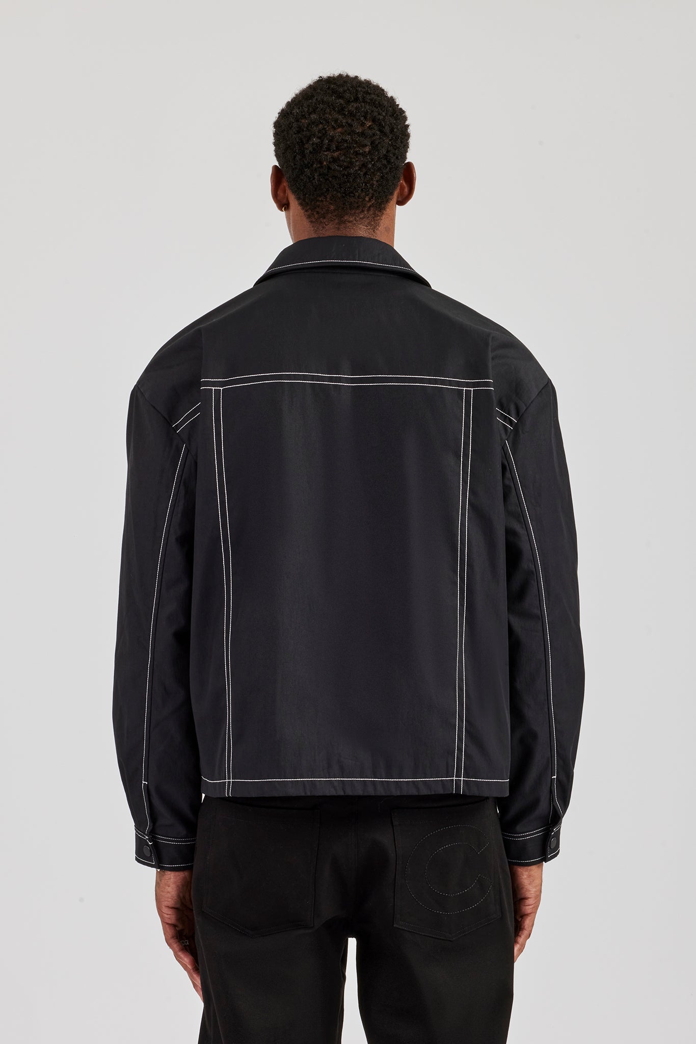 Contrast Stitch Utility Jacket - Black | Mens Outerwear | Shop